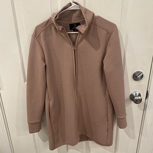 Ribbed pink zip up jacket